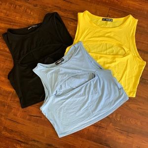 Like new! Set of three Shein peek-a-boo tops!